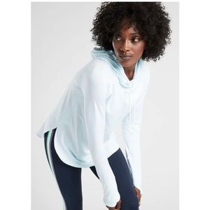 Athleta Hooded Blue Uptempo Top, size XS